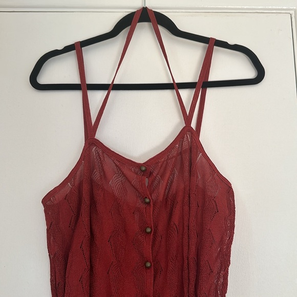 NWOT Free People Sheer Button Down Tunic Dress - Picture 4 of 5